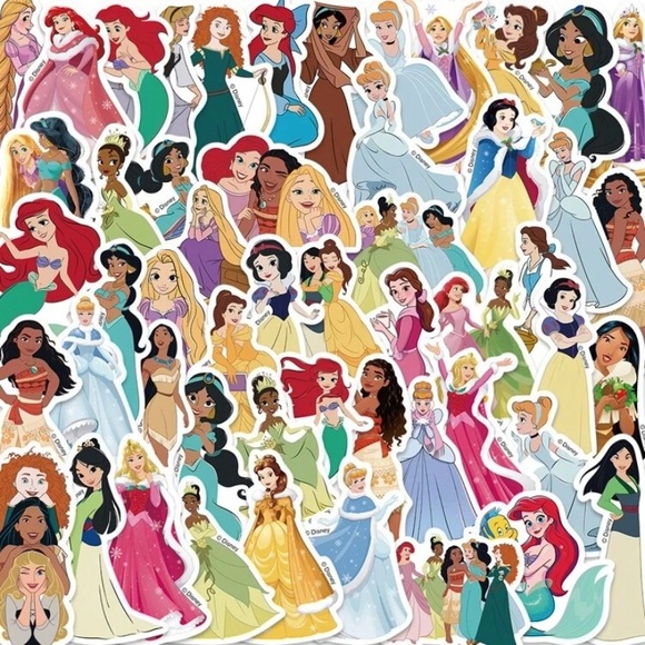 50 Pack Disney Princess Vinyl Stickers - Picture 2 of 6